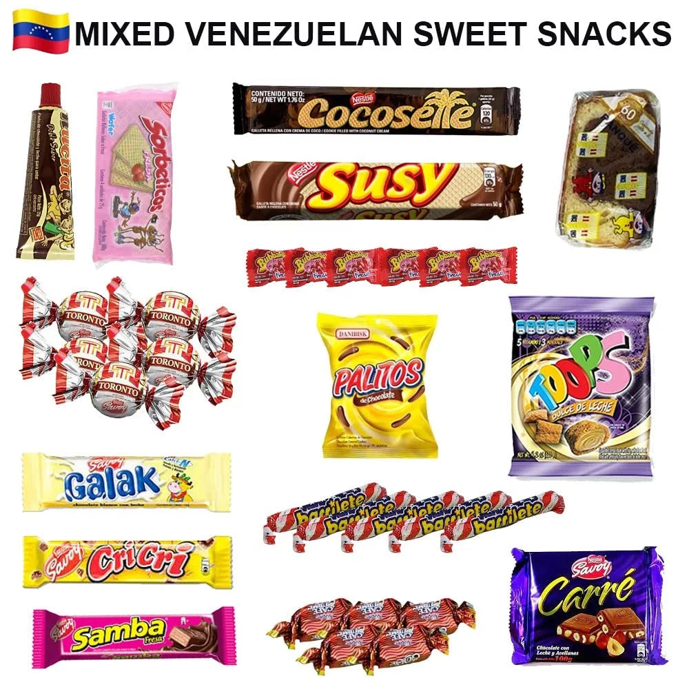 & Chips Sweet Crate Snacks Variety Cocosette Gift Susy Toronto Box SABOR Mix Assorted Food Venezuela Pack Candies LATIN Chocolate Cookies,