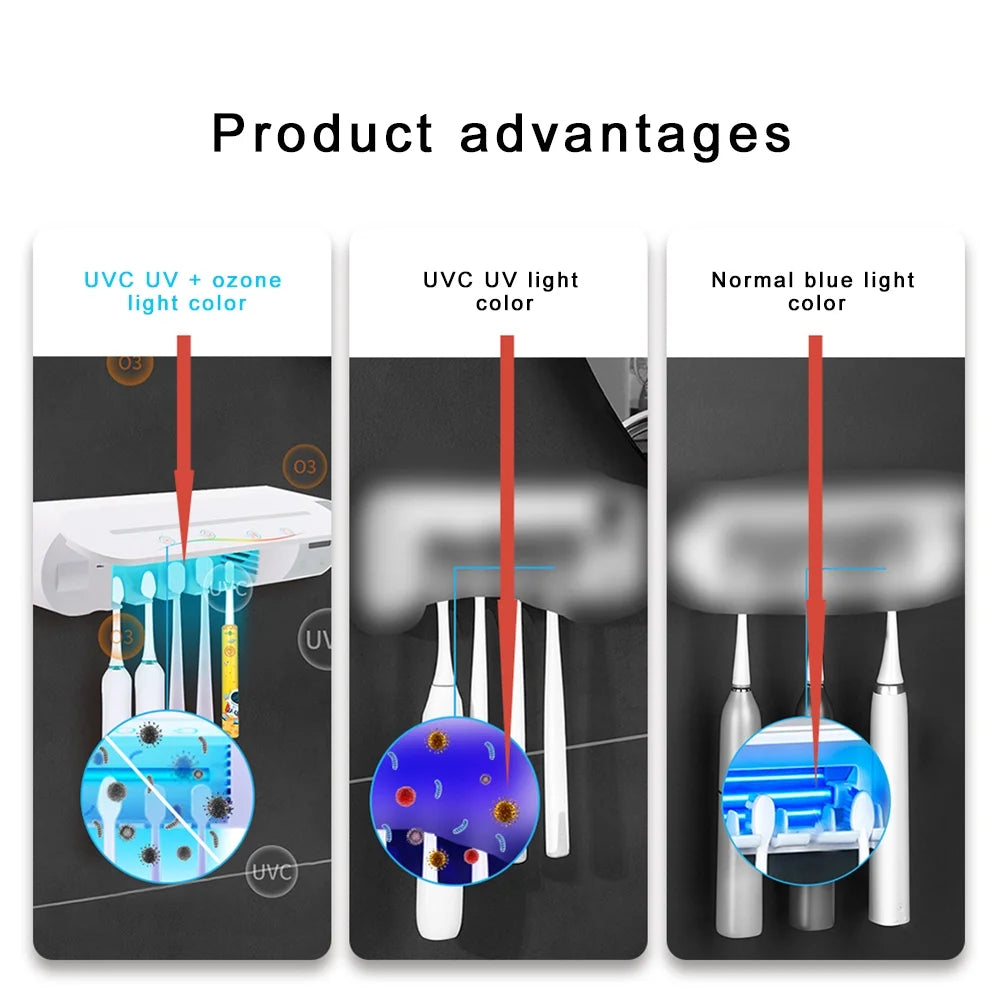 & Hygienic for Ozone, UV Smart Dental with Care Rack Induction, Gesture Sterilizer Air-Drying Toothbrush