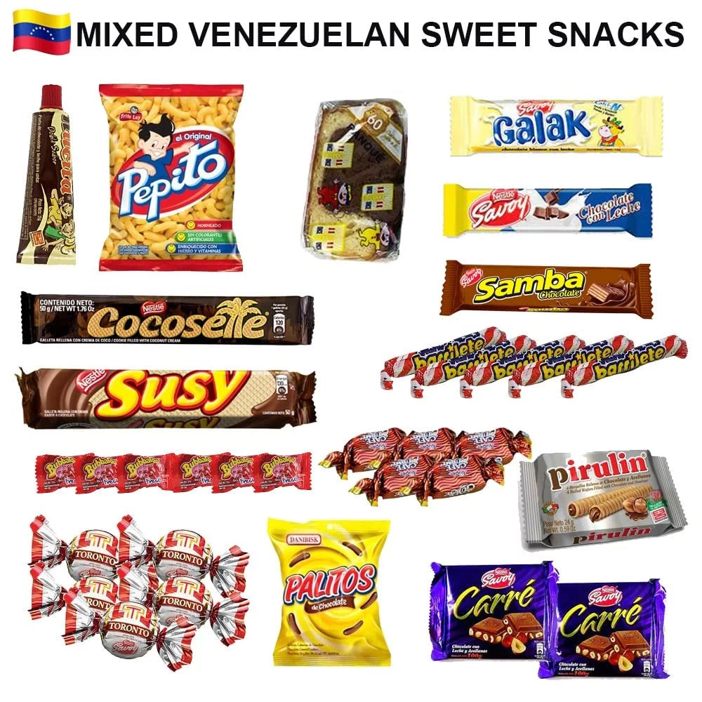 & Chips Sweet Crate Snacks Variety Cocosette Gift Susy Toronto Box SABOR Mix Assorted Food Venezuela Pack Candies LATIN Chocolate Cookies,