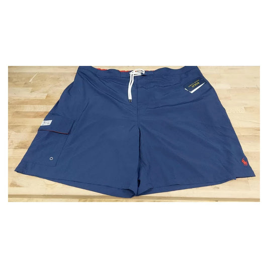 $79.50 Swim Navy Ralph 4XB Polo Boxers Polyester Trunks size Blue Lauren