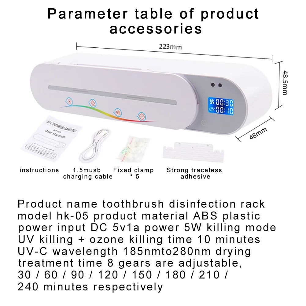 & Hygienic for Ozone, UV Smart Dental with Care Rack Induction, Gesture Sterilizer Air-Drying Toothbrush