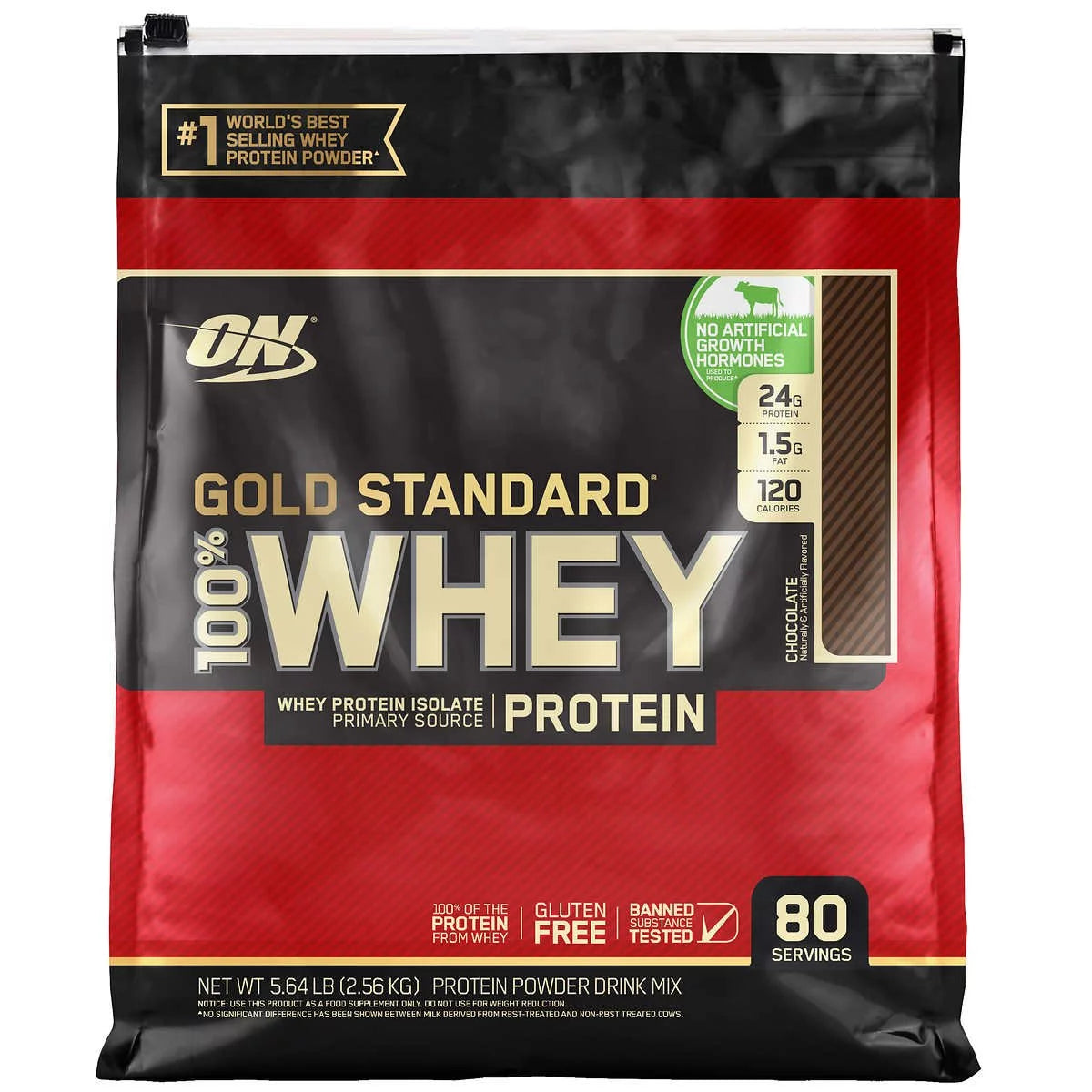 % Optimum Whey Gold 100 Standard, Servings 80 Chocolate Nutrition